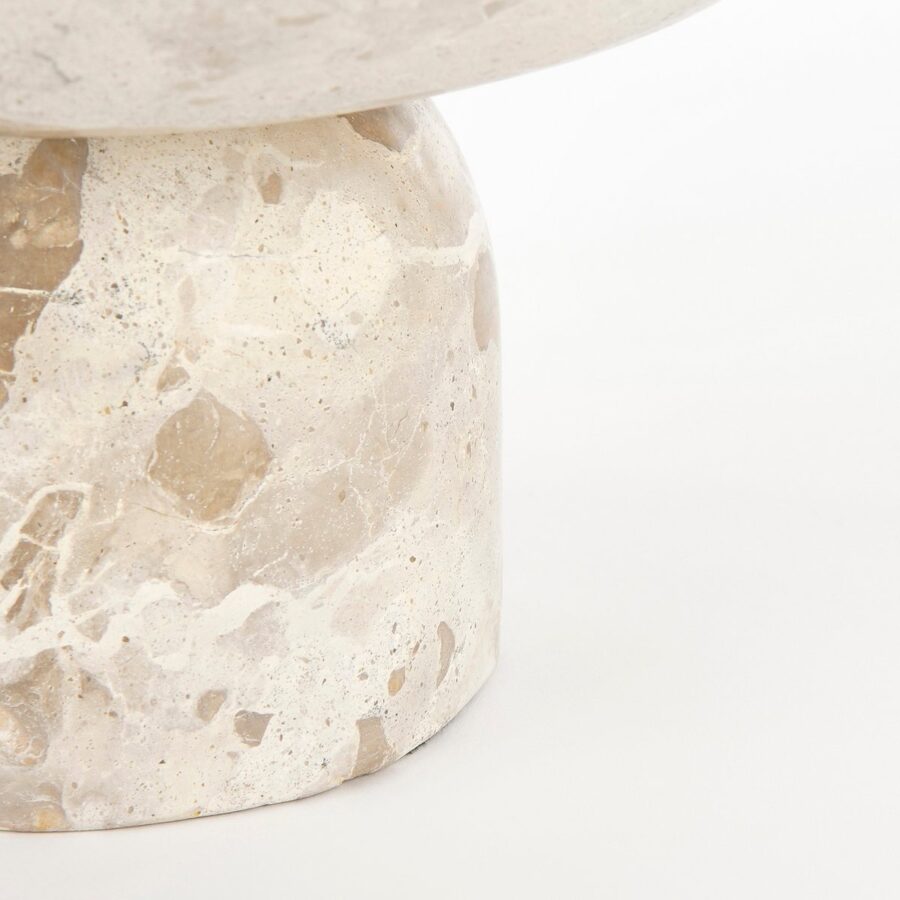 Finnos Schaal op Voet - H11 x Ø25 cm - Marmer - Beige - Afbeelding 4