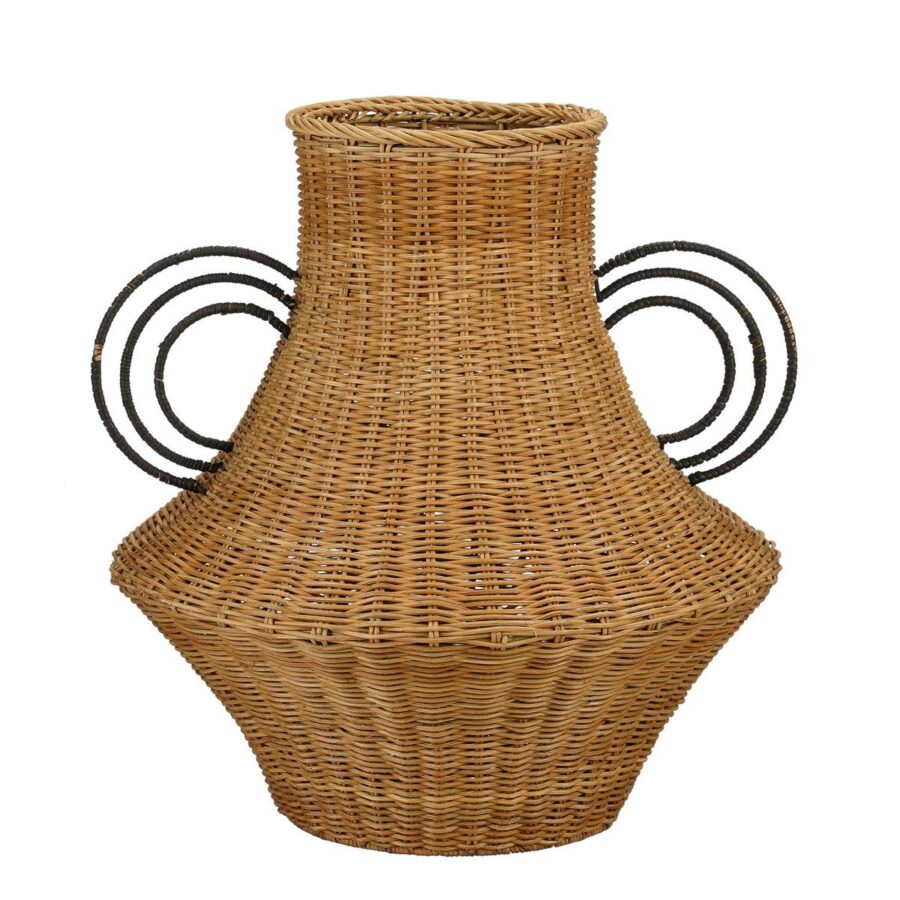 Fabiola Decoratie Vaas - H43 x Ø30 cm - Rotan - Bruin