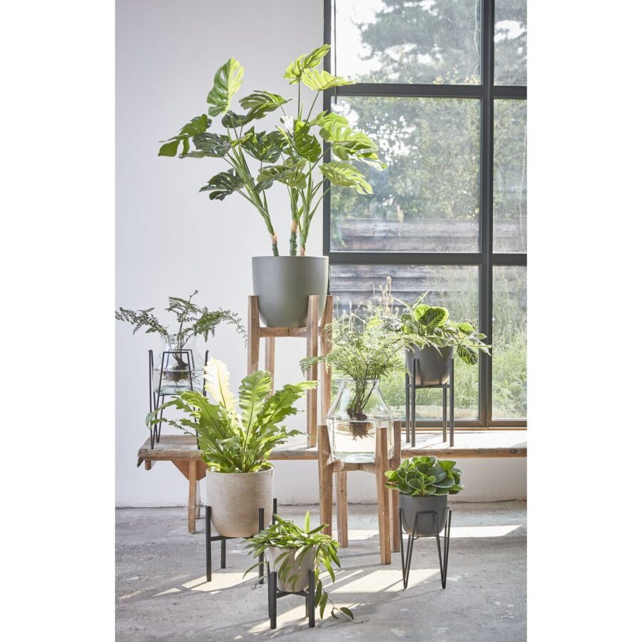Blom Plantenstandaard - L25 x B25 x H38 cm - Metaal - Zwart - Afbeelding 7