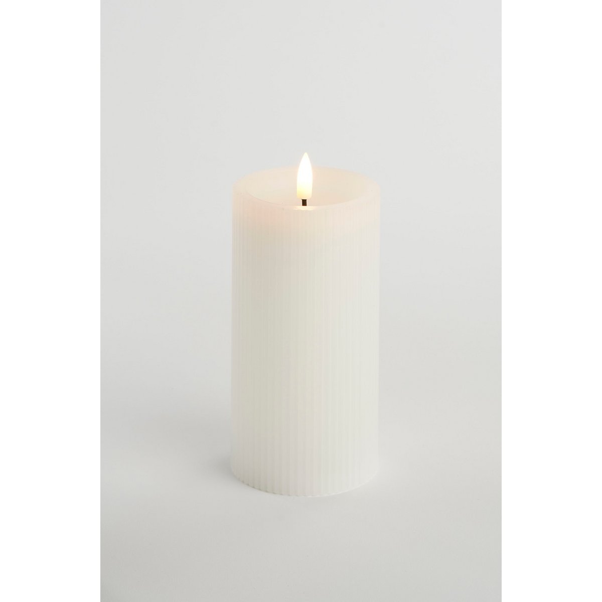 LED Pilaarkaars - Set van 3 - H15 x Ø8 cm - Wax - Wit - Afbeelding 2