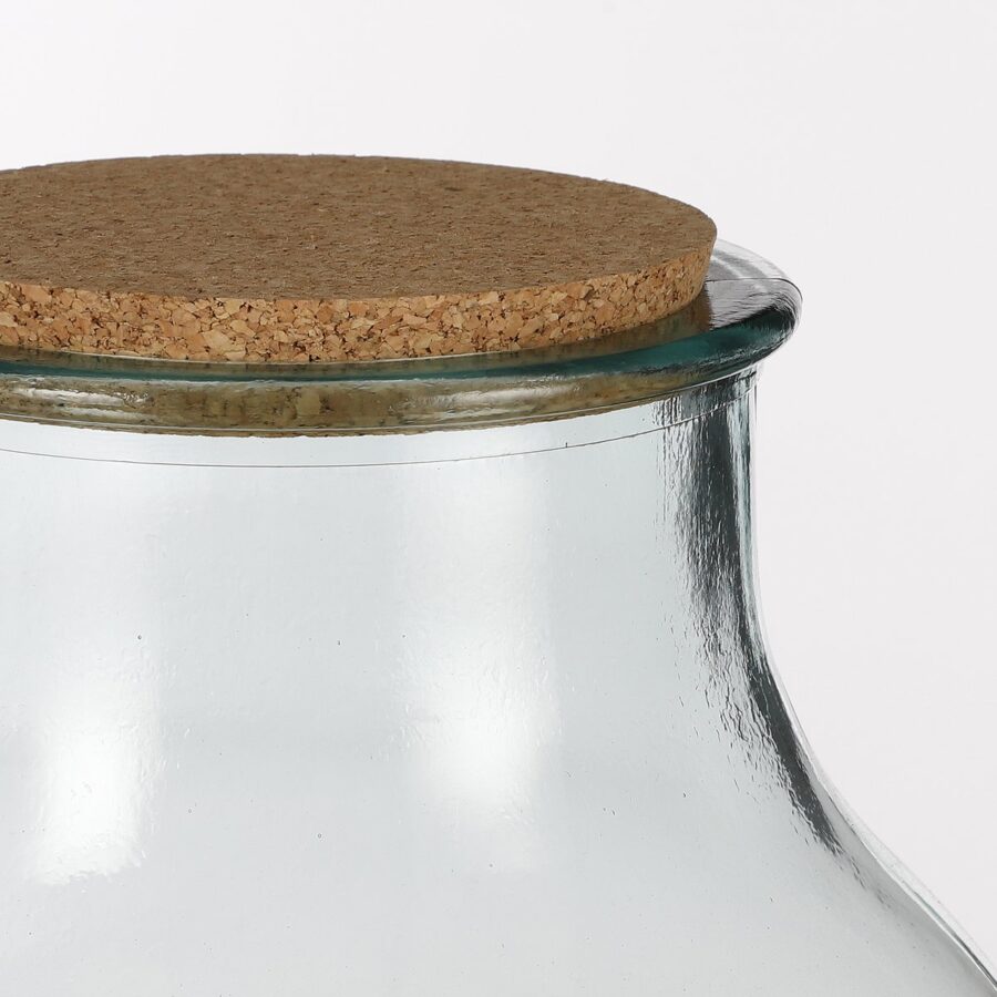 Olly Vaas - H38 x Ø29 cm - Gerecycled Glas - Transparant - Afbeelding 2