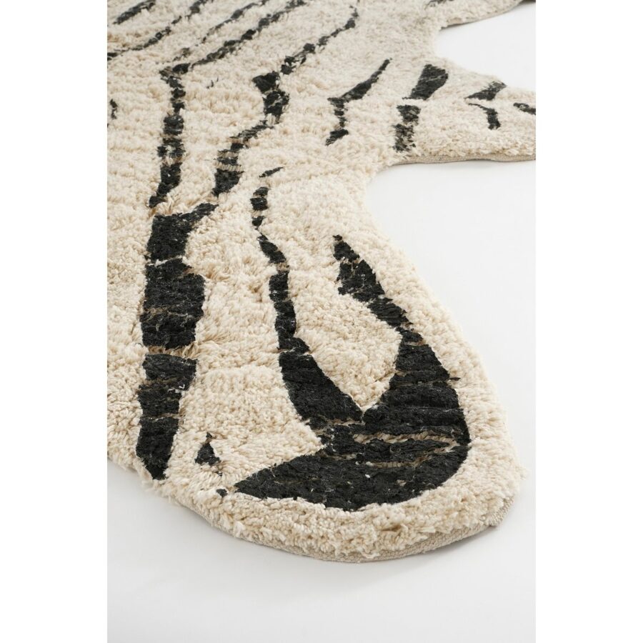 Vloerkleed Zebra - L180 x B120 cm - Katoen - Zwart, Wit - Afbeelding 2