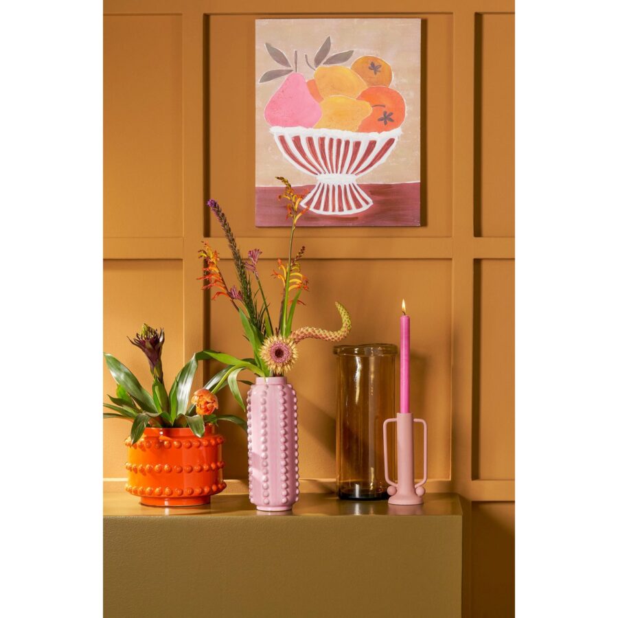 Boaz Bloempot - H19 x Ø22 cm - Keramiek - Oranje - Afbeelding 4