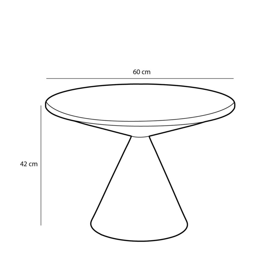 Royale Bijzettafel - H42 x Ø60 cm - Metaal - Zwart - Afbeelding 6