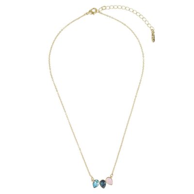 Classic Triple Leaf Necklace Rosewater Opal