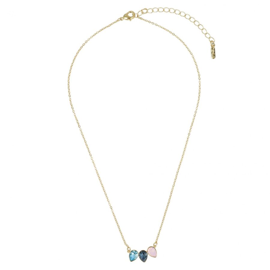 Classic Triple Leaf Necklace Rosewater Opal