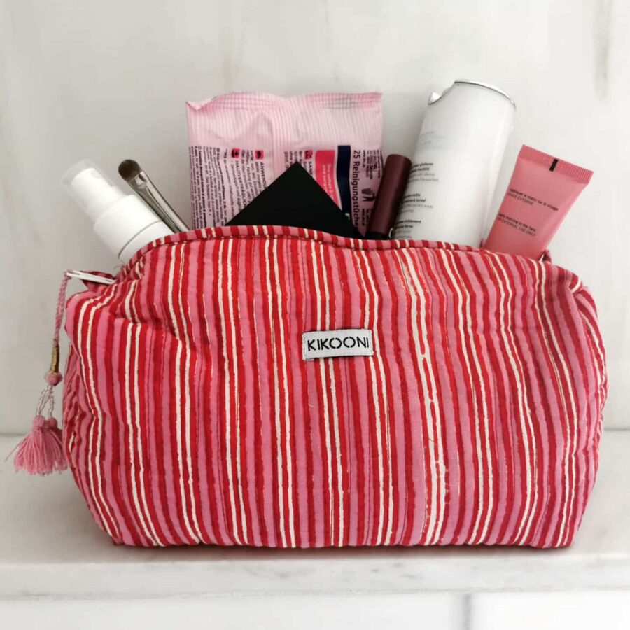 Handgemaakte make-uptasje 'Seasons' in roze