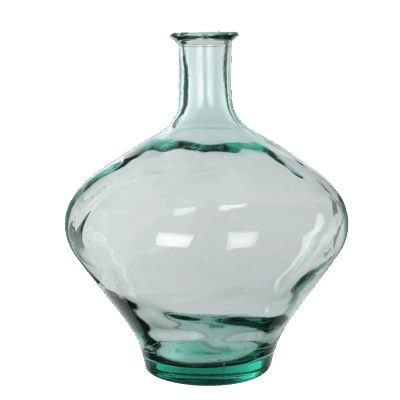 Kyara Fles Vaas - H46 x Ø38 cm - Gerecycled Glas - Transparant