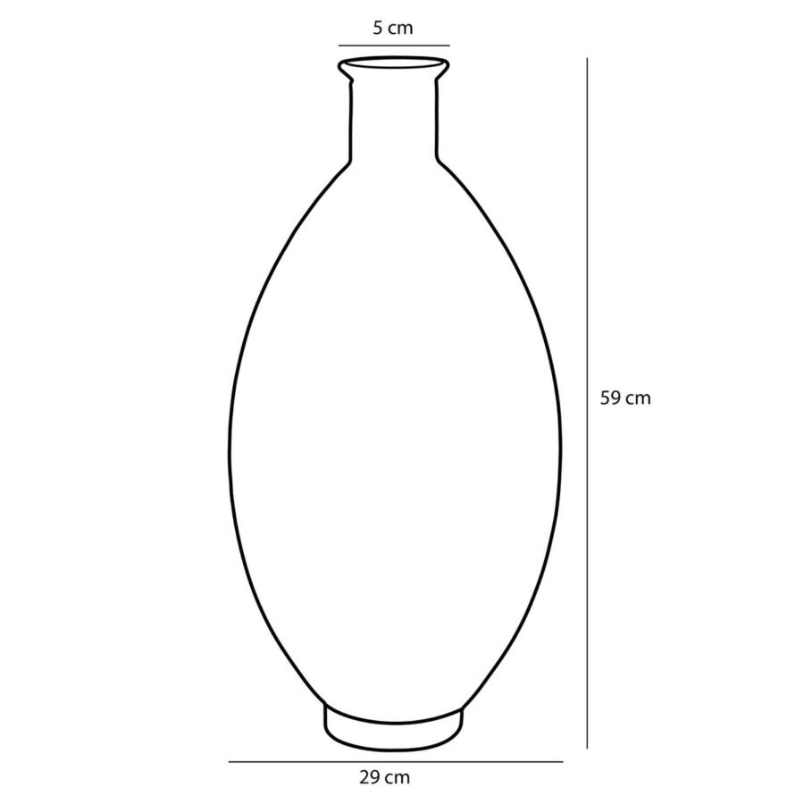 Firenza Fles Vaas - H59 x Ø29 cm - Gerecycled Glas - Lichtroze - Afbeelding 4