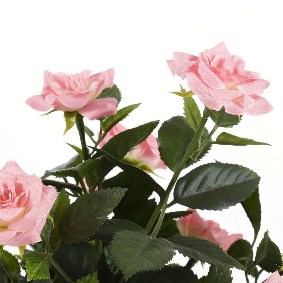 Rozenstruik Kunstplant in Bloempot Stan - H33 x Ø25 cm - Roze - Afbeelding 2