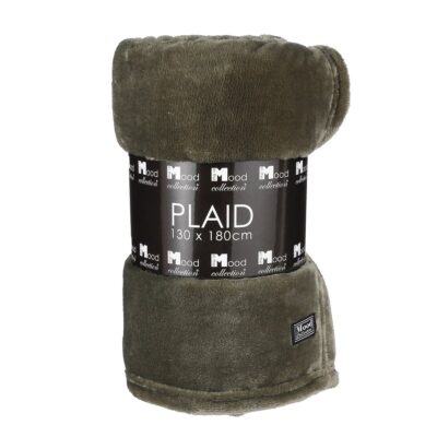 Famke Fleece Plaid - L180 x B130 cm - Donkergroen