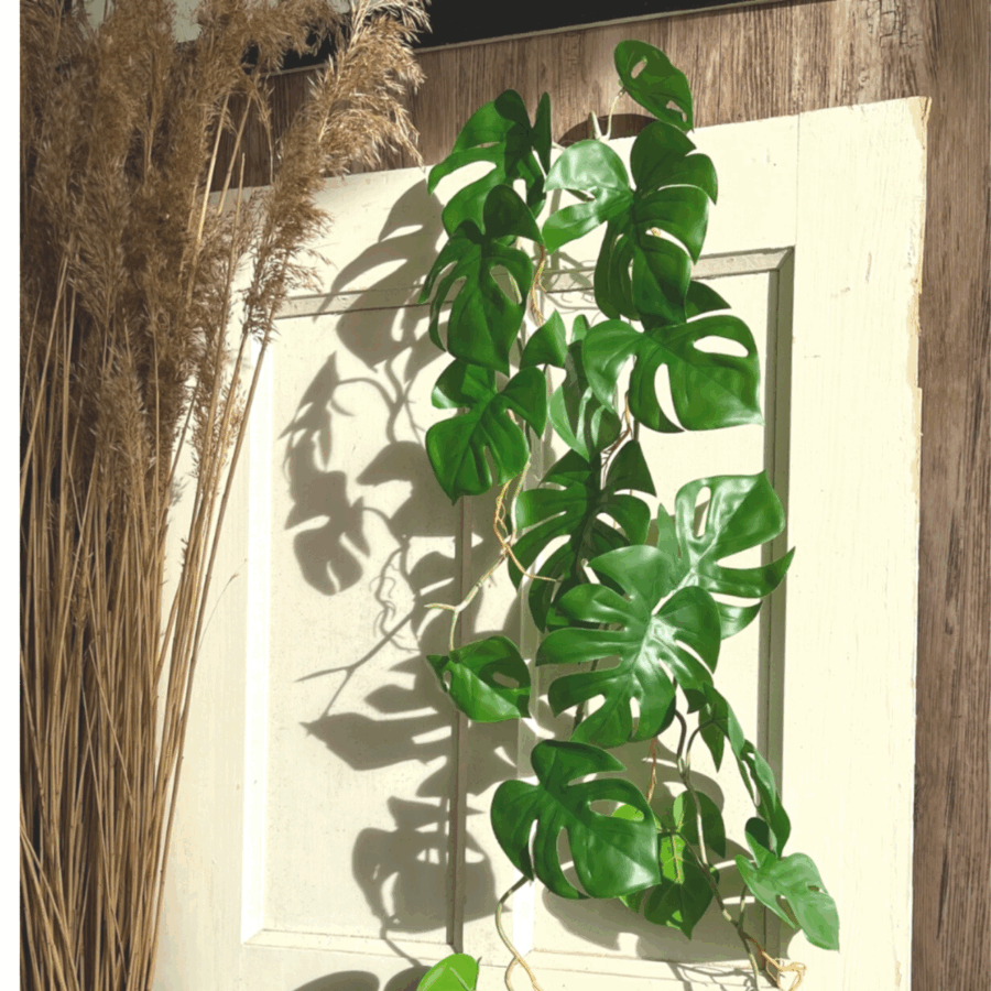 3st. Monstera Kunstslinger 120cm (Guirlande) - Afbeelding 2