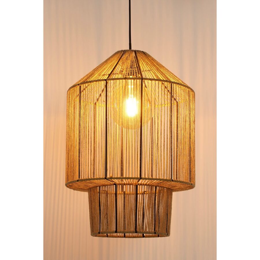 Elsa Hanglamp - H49 x Ø35 cm - Jute - Lichtbruin - Afbeelding 6