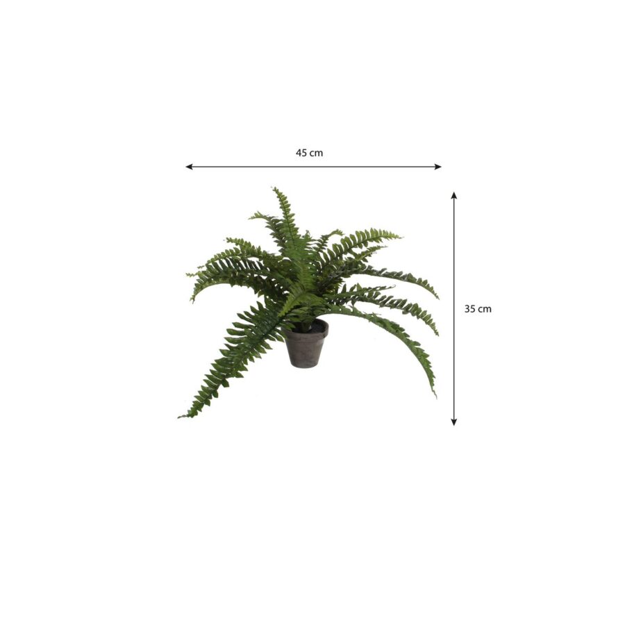 Boston Varen Kunstplant in Bloempot Stan - H35 x Ø45 cm - Groen - Afbeelding 5