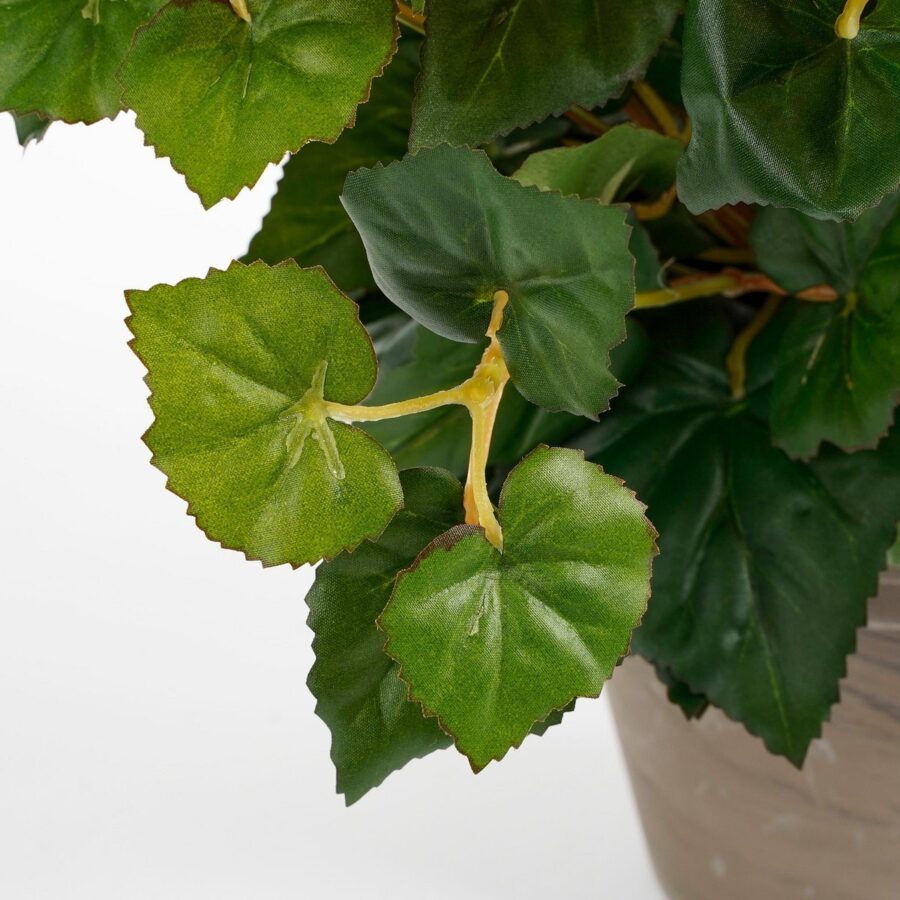 Begonia Kunstplant in Bloempot Stan - H37 x Ø36 cm - Donkerroze - Afbeelding 3