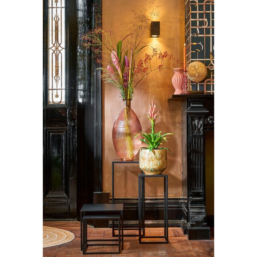 Firenza Fles Vaas - H59 x Ø29 cm - Gerecycled Glas - Lichtroze - Afbeelding 7