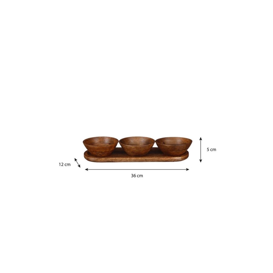 Tomar Schaaltjes en Dienblad - 200 ml - 100% FSC Mangohout - Donkerbruin - Afbeelding 5