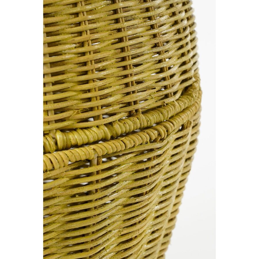 Opbergmand met Deksel - Set van 2 - H48 x Ø30 cm - Rotan - Geel - Afbeelding 3