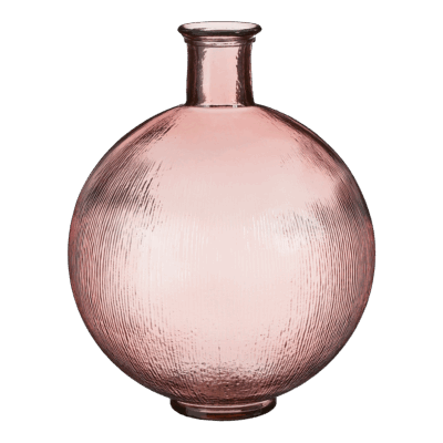 Firenza Fles Vaas - H42 x Ø34 cm - Gerecycled Glas - Lichtroze