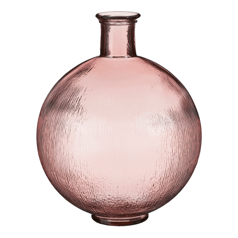 Firenza Fles Vaas - H42 x Ø34 cm - Gerecycled Glas - Lichtroze