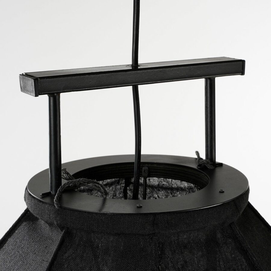 Pego Hanglamp - H73 x Ø54 cm - Linnen - Zwart - Afbeelding 3