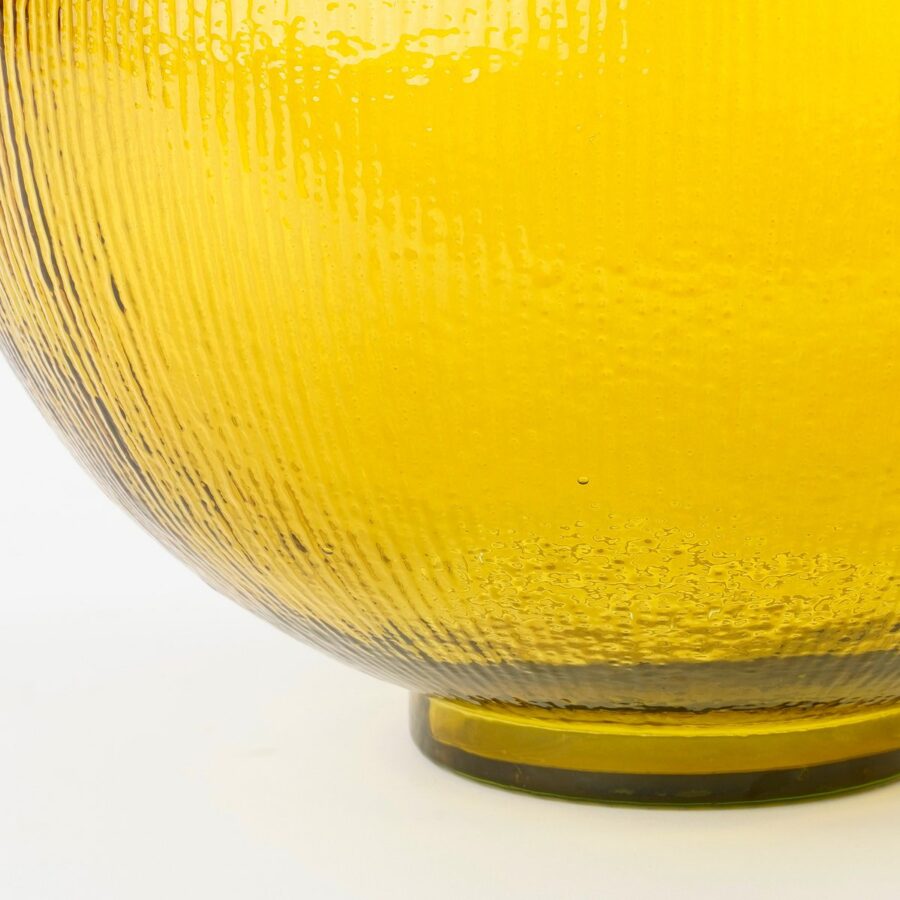 Firenza Fles Vaas - H42 x Ø34 cm - Gerecycled Glas - Oker - Afbeelding 3