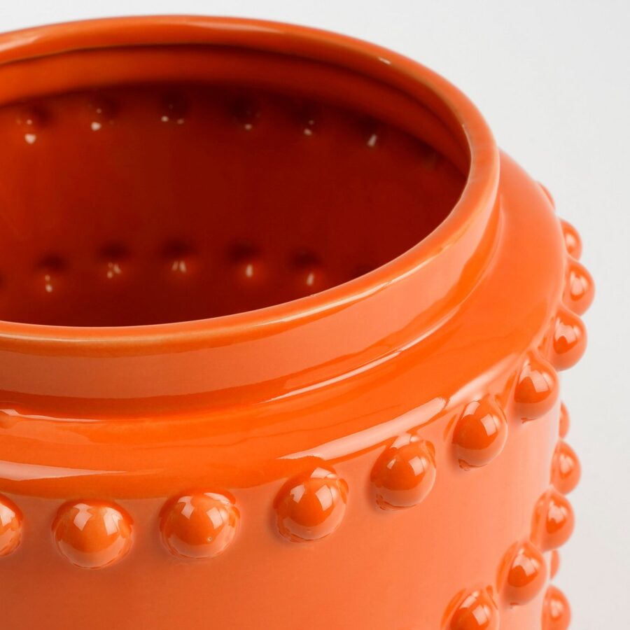 Boaz Bloempot - H19 x Ø22 cm - Keramiek - Oranje - Afbeelding 2