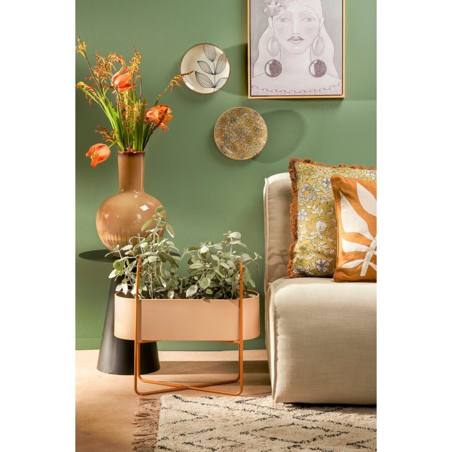 Shandy Staande Plantenbak - L54 x B23 x H48 cm - Metaal - Off White, Lichtbruin - Afbeelding 4