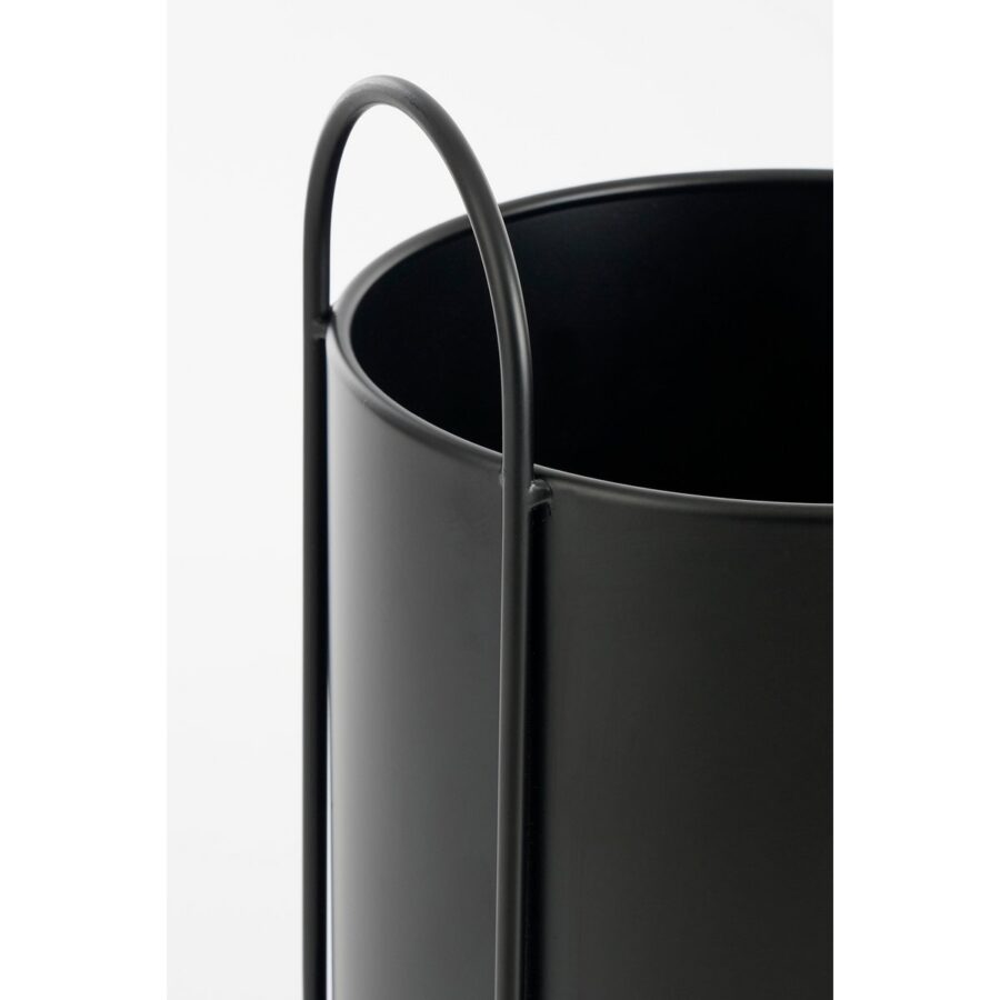 Petry Bloempot op Standaard - Set van 3 - L27 x B25 x H51 cm - Metaal - Zwart - Afbeelding 2