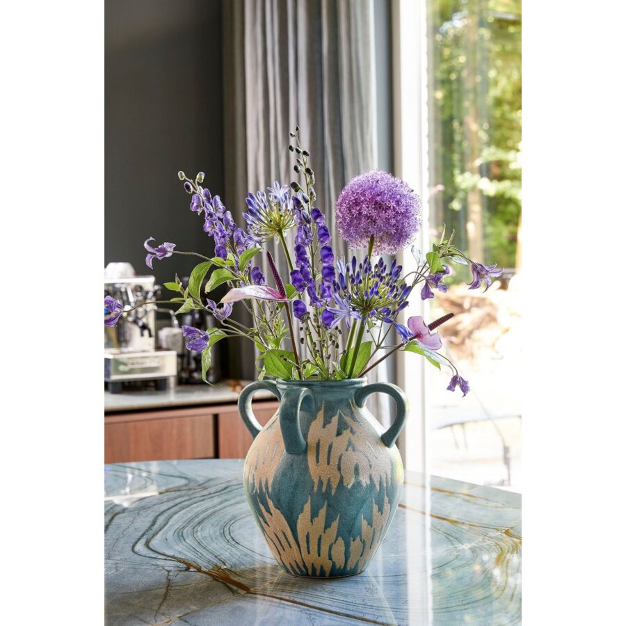 Caldo Vaas - L28 x B28 x H36 cm - Keramiek - Donkerblauw - Afbeelding 5