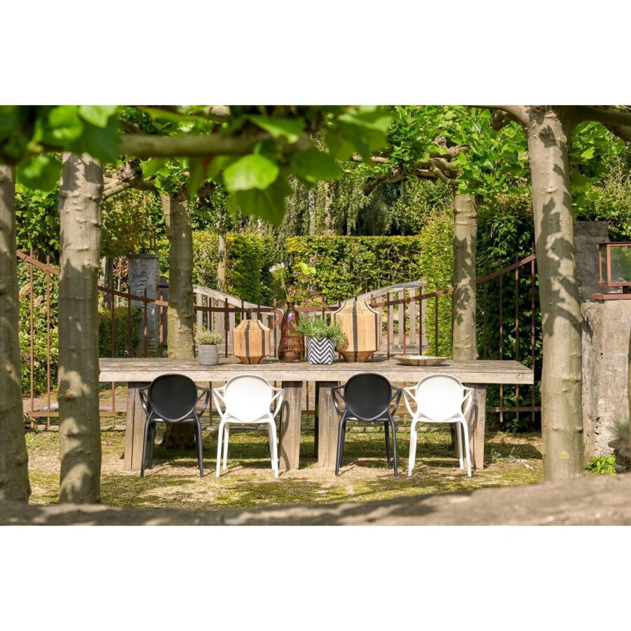 Nebraska Tuinstoel - L56 x B57 x H80 cm - Polypropyleen - Zwart - Afbeelding 8