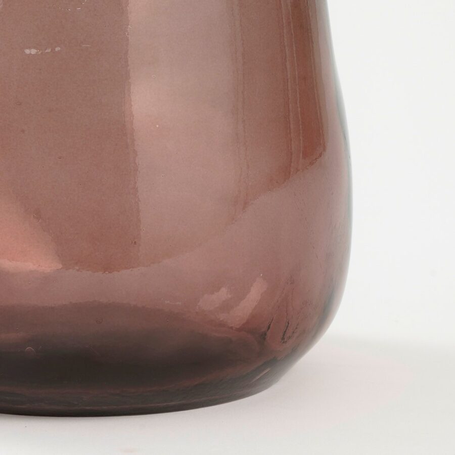 Pinto Vaas - H51 x Ø22 cm - Gerecycled Glas - Donkerbruin - Afbeelding 3