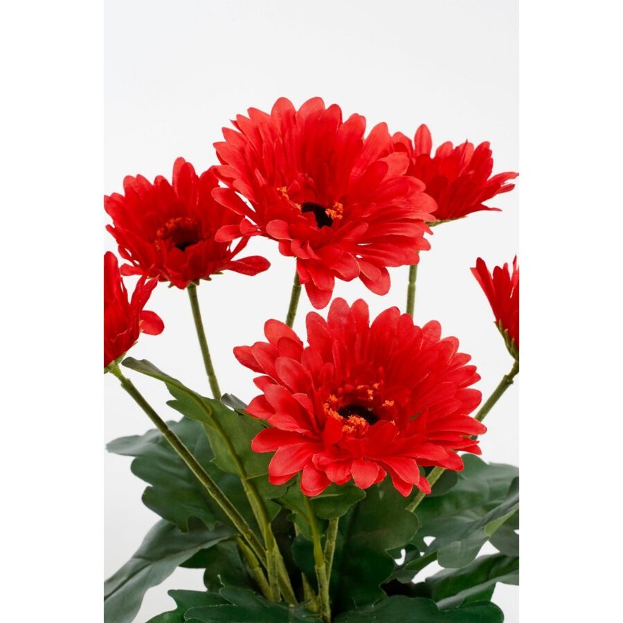 Gerbera Kunstplant in Bloempot Stan - H35 x Ø30 cm - Rood - Afbeelding 2