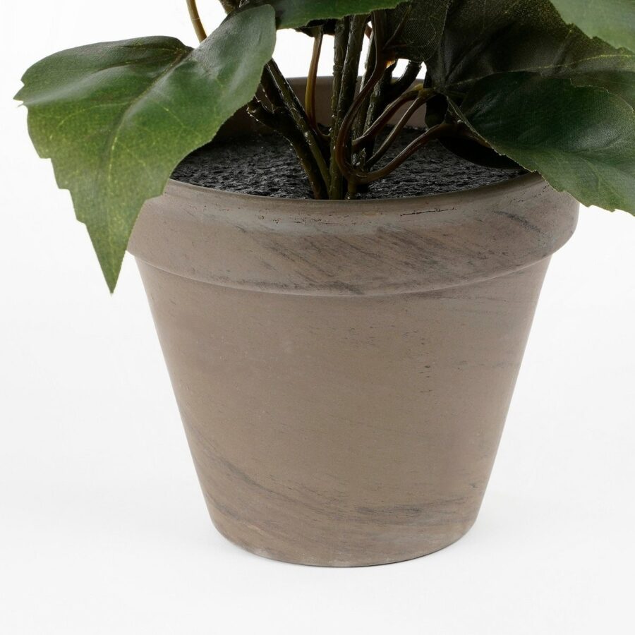 Hibiscus Kunstplant in Bloempot Stan - H40 x Ø30 cm - Geel - Afbeelding 4