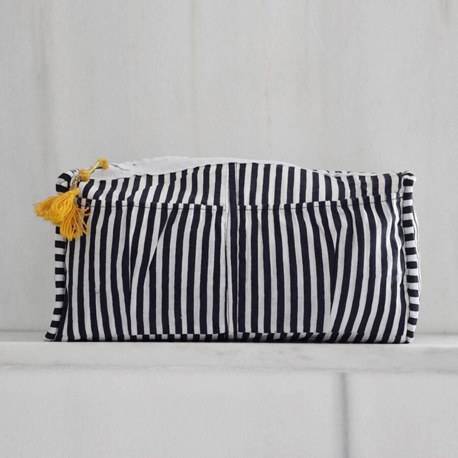 handgemaakte make-uptas BLACK IKAT - Afbeelding 5