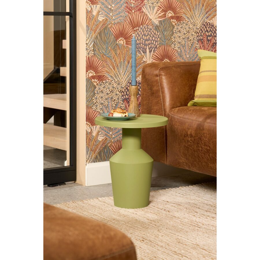 Feroza Bijzettafel - H41 x Ø34 cm - Metaal - Lichtgroen - Afbeelding 5