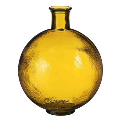 Firenza Fles Vaas - H42 x Ø34 cm - Gerecycled Glas - Oker