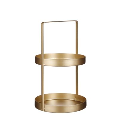 Etagère 2-Laags - H41 x Ø25 cm - Metaal - Goud