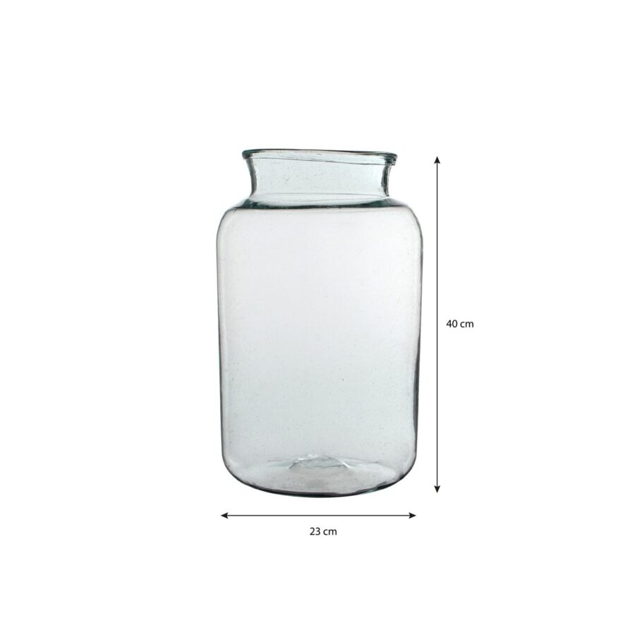 Vienne Vaas - H40 x Ø23 cm - Gerecycled Glas - Transparant - Afbeelding 4