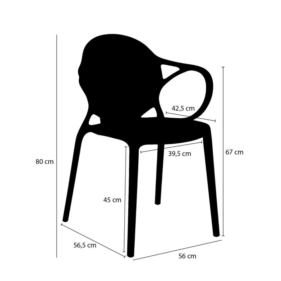 Nebraska Tuinstoel - L56 x B57 x H80 cm - Polypropyleen - Oker - Afbeelding 7