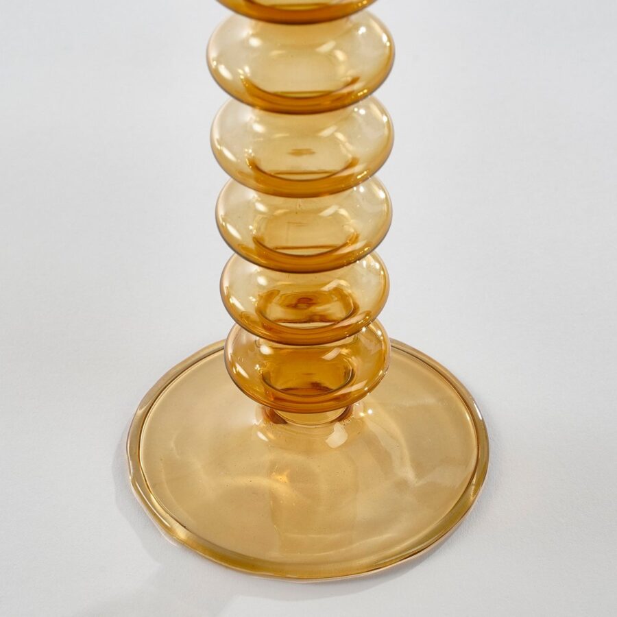 Agios Kandelaar - H20 x Ø8 cm - Glas - Bruin - Afbeelding 3