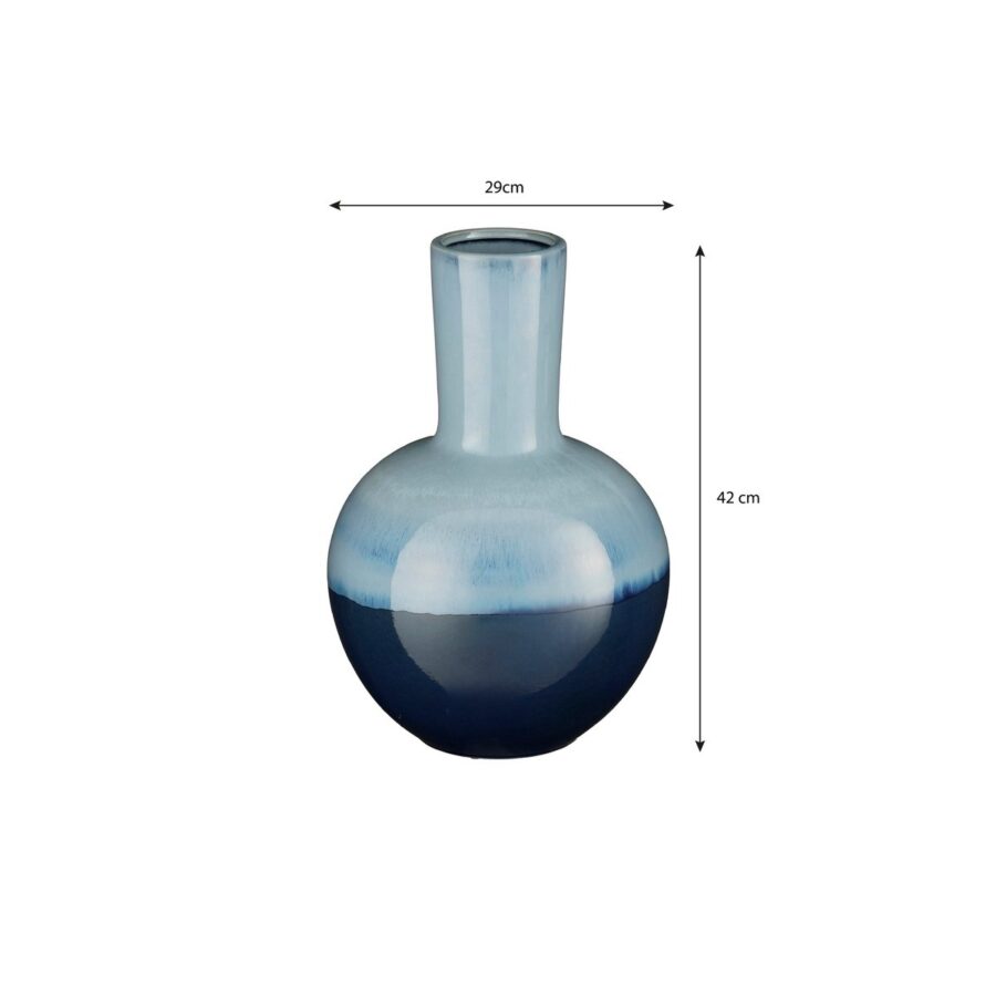 Holm Vaas - H42 x Ø29 cm - Keramiek - Blauw - Afbeelding 5