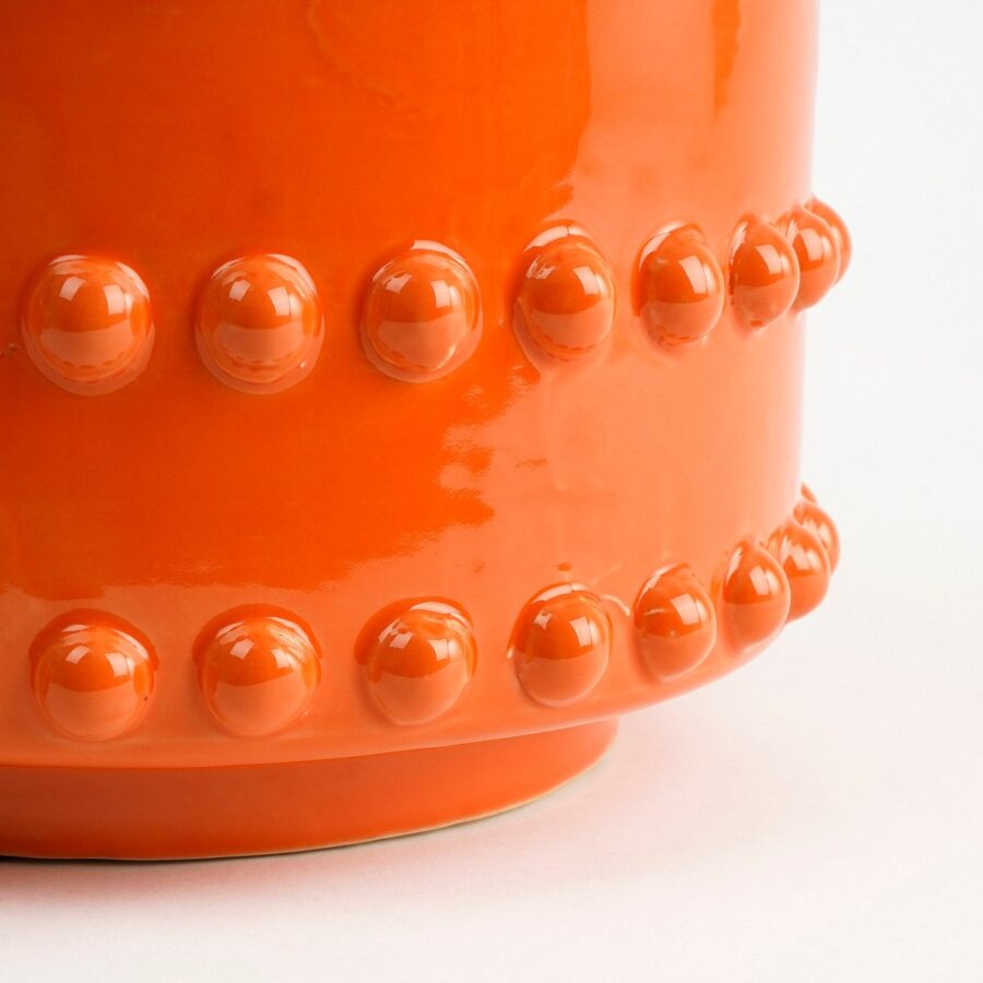 Boaz Bloempot - H19 x Ø22 cm - Keramiek - Oranje - Afbeelding 3