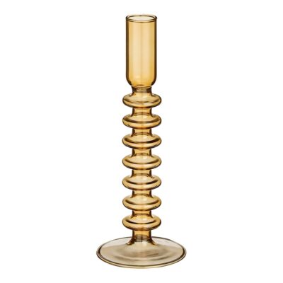 Agios Kandelaar - H20 x Ø8 cm - Glas - Bruin