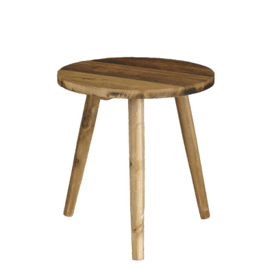 Bold Bijzettafel - H36 x Ø33 cm - Gerecycled Hout - Bruin