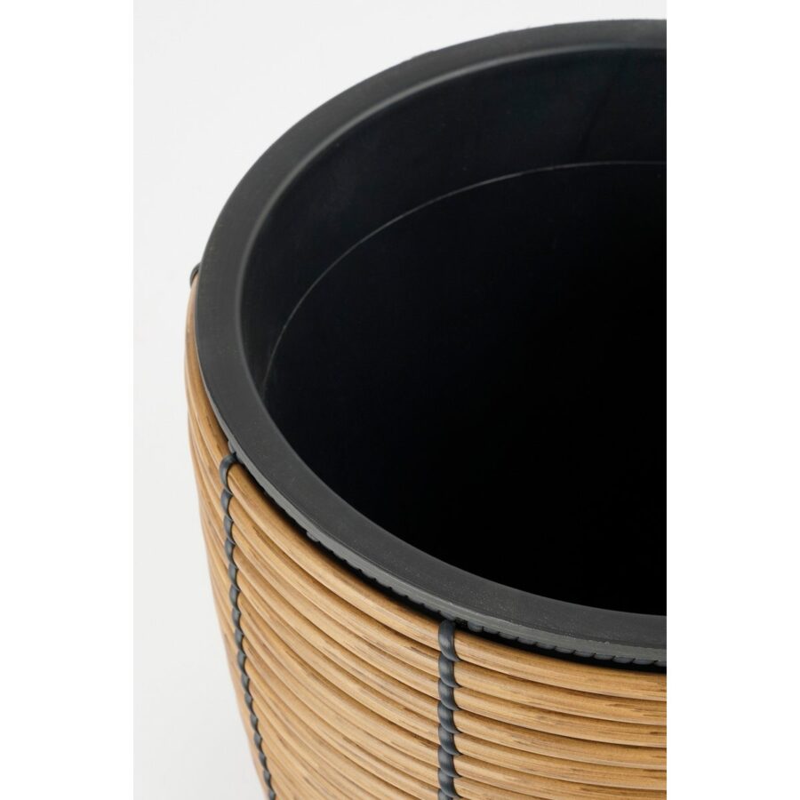 Durban Bloempot Buiten - Set van 3 - H36 x Ø40 cm - Gerecycled Plastic - Bruin - Afbeelding 3