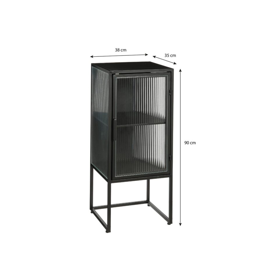 Clifton Opbergkast met Deuren - L38 x B35 x H90 cm - Metaal - Zwart - Afbeelding 7