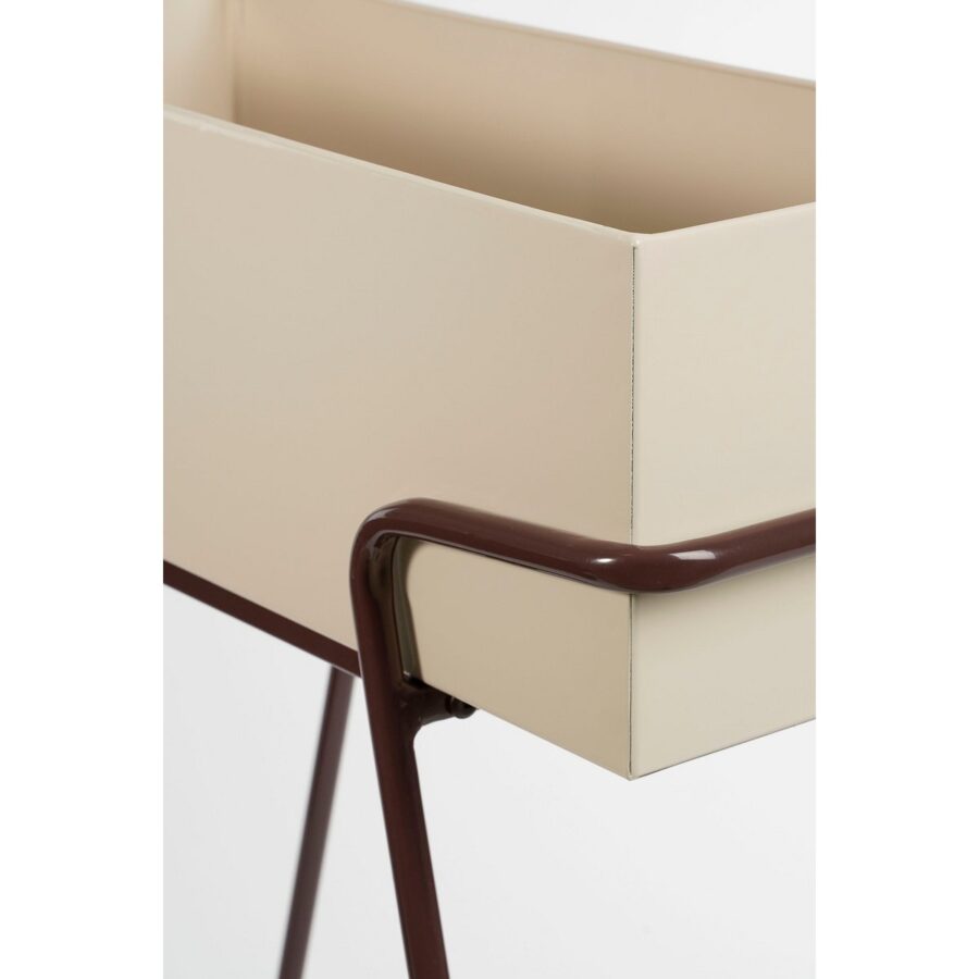 Plantenbak op Poten - Set van 2 - L54 x B23 x H70 cm - Metaal - Donkerbruin/Beige - Afbeelding 2