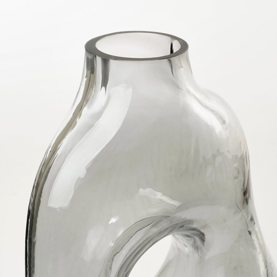 Jay Vaas - L19 x B11 x H25 cm - Glas - Lichtgrijs - Afbeelding 2
