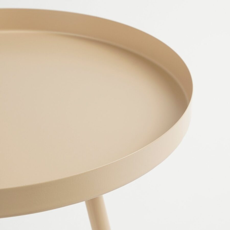 Flores Bijzettafel - H38 x Ø34 cm - Metaal - Beige - Afbeelding 2